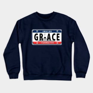 AMAZING GRACE EASTER CHRISTIAN NUMBER PLATE Crewneck Sweatshirt